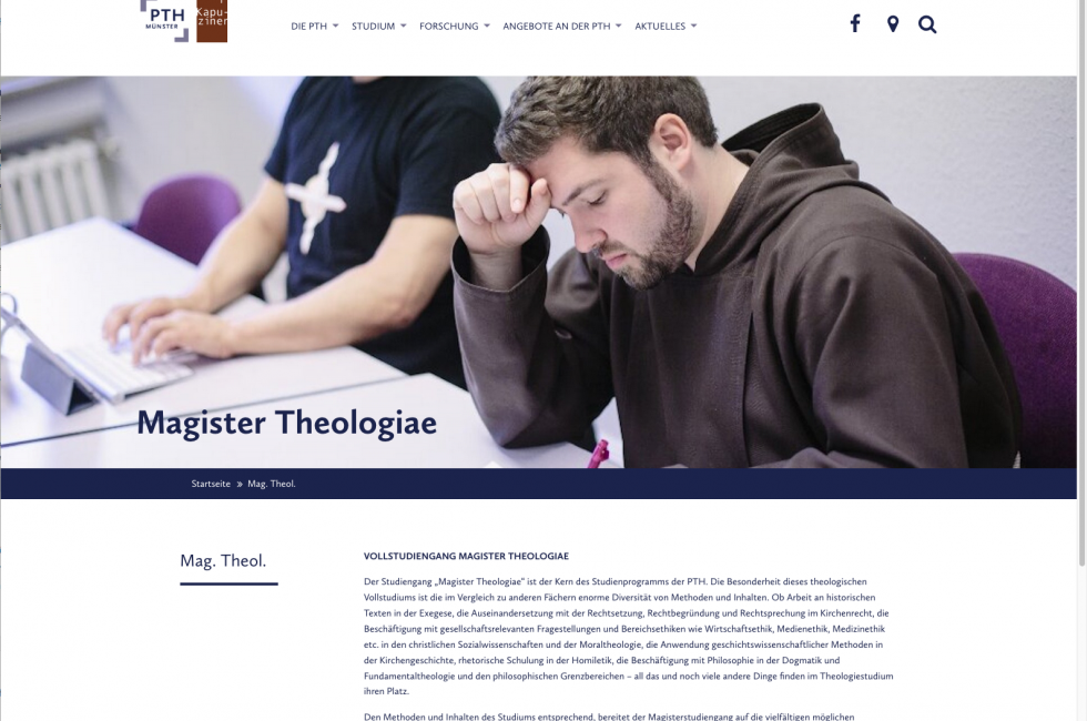 Homepage der PTH Münster
